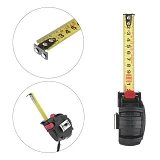 Рулетка Intertool MT-0825 с метал.полотном покрытым нейлоном и магнитами на зацепе 5м х 19мм Storm