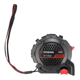 Рулетка Intertool MT-0826 с метал.полотном покрытым нейлоном и магнитами на зацепе 5м х 25мм Storm