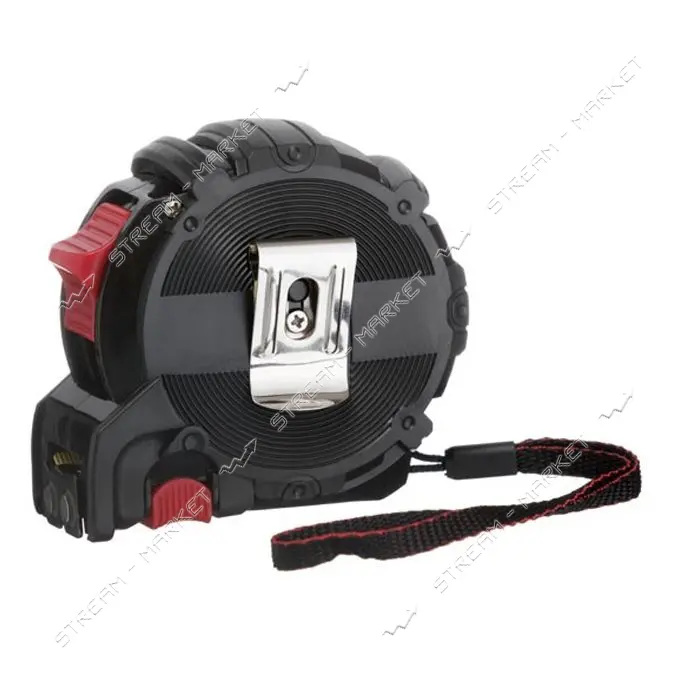 Рулетка Intertool MT-0828 с метал.полотном покрытым нейлоном и магнитами на зацепе 8м х 25мм Storm  