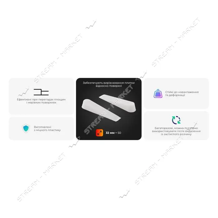 Клинья для плитки Intertool HT-0391 25мм 100шт                                                      