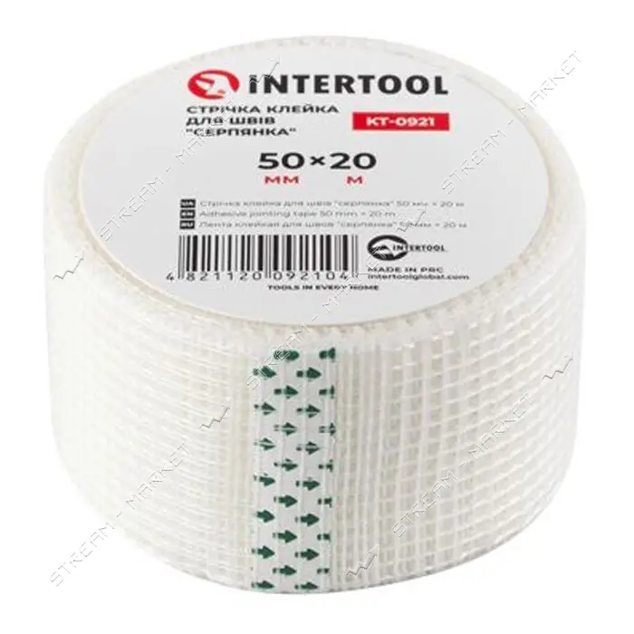Лента клейкая KT-0921 Intertool для швов серпянка 50ммх20м