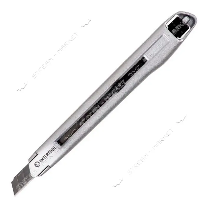 Нож сегментный Intertool HT-0509 9мм металлический усиленный винтовая фиксация