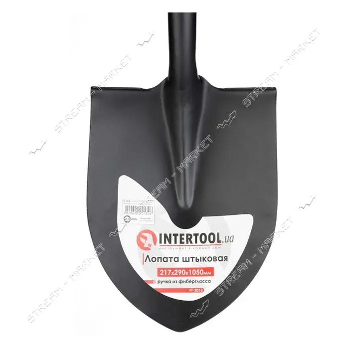 Лопата штыковая Intertool с ручкой из фибергласса 217х290х1050мм
