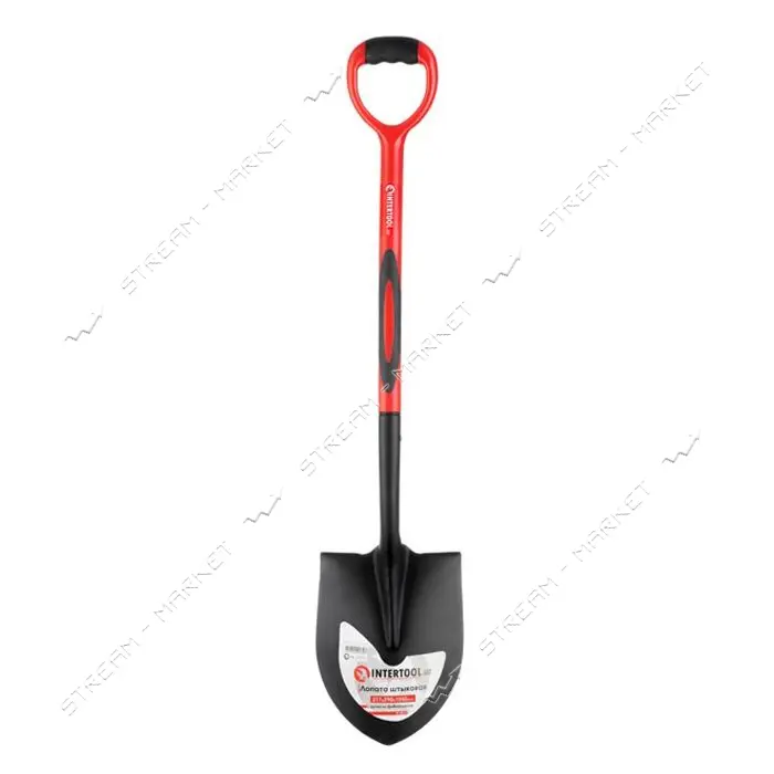 Лопата штыковая Intertool с ручкой из фибергласса 217х290х1050мм