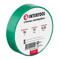 Лента изоляционная Intertool IT-0041 0.15мм x 17мм x 15м зеленая                                    