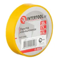 Лента изоляционная Intertool IT-0052 0.15мм x 17мм x 20м желтая                                     