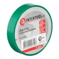 Лента изоляционная Intertool IT-0061 0.15мм x 17мм x 25м зеленая                                    