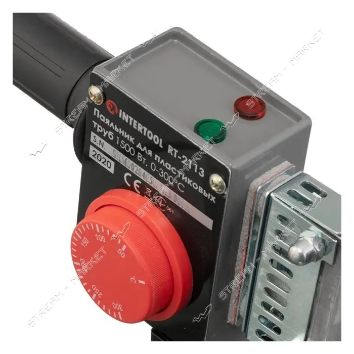 Паяльник для пластиковых труб Intertool RT-2113 1500Вт 0-300C насадки 75 90 110мм метал.            