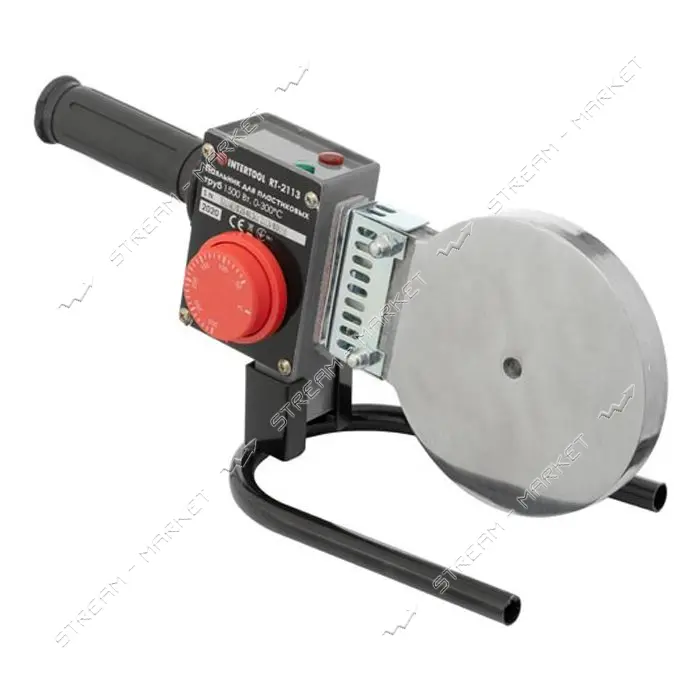 Паяльник для пластиковых труб Intertool RT-2113 1500Вт 0-300C насадки 75 90 110мм метал.            