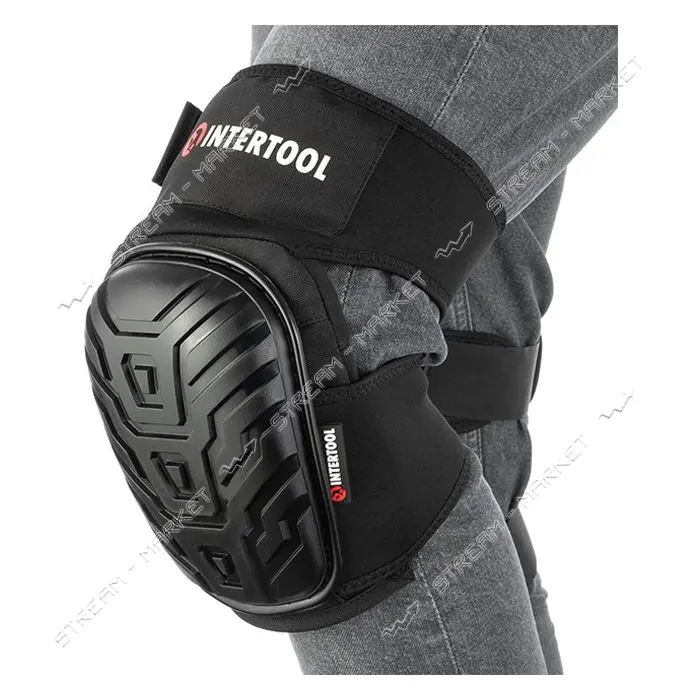 Наколенники защитные Intertool SP-0054 противоскользящие накладки из ПВХ ткань 600D гелевые подуш.