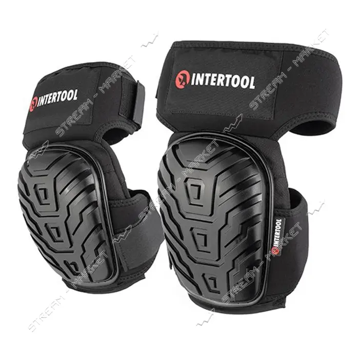 Наколенники защитные Intertool SP-0054 противоскользящие накладки из ПВХ ткань 600D гелевые подуш.