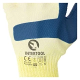 Перчатки стекольщика трикотажные поликоттон Intertool SP-0003 10"с двойным латексным покрытием