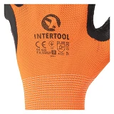 Перчатки трикотажные Intertool SP-0120 синтетич. оранж. покрыта черным рифленым латексом 9"