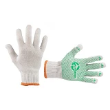 Перчатки трикотажные Intertool SP-0126 60% хлопок/40% полиэстер с ПВХ точкой класс вязки 7 черные