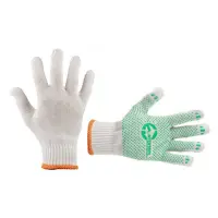 Перчатки трикотажные Intertool SP-0126 60% хлопок/40% полиэстер с ПВХ точкой класс вязки 7 черные