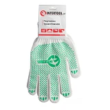 Перчатки трикотажные Intertool SP-0126 60% хлопок/40% полиэстер с ПВХ точкой класс вязки 7 черные