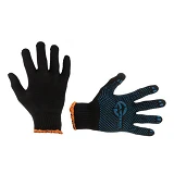 Перчатки трикотажные Intertool SP-0129 70% хлопок/30% полиэстер с ПВХ точкой класс вязки 10 черные