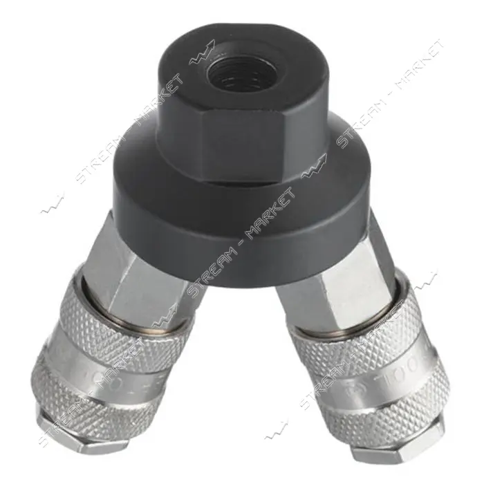 Разветвитель воздуха Intertool PT-1852 1/4" на 2 выхода V-образный с быстроразъемными соединениями