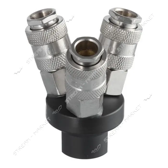 Разветвитель воздуха Intertool PT-1853 1/4" на 3 выхода W-образный с быстроразъемными соединениями