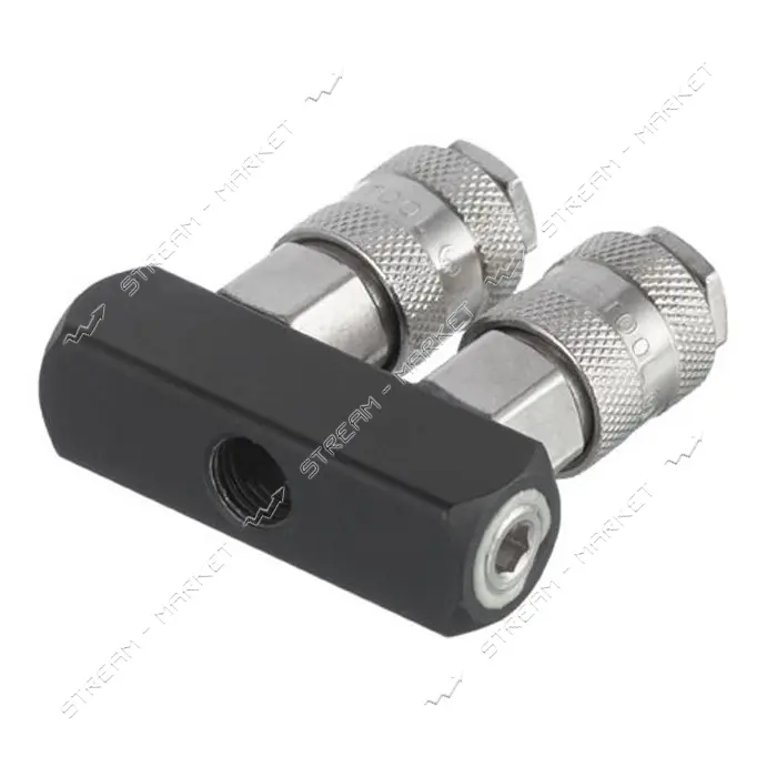 Разветвитель воздуха Intertool PT-1854 1/4" на 2 выхода прямой с быстроразъемными соединениями 10