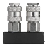 Разветвитель воздуха Intertool PT-1854 1/4" на 2 выхода прямой с быстроразъемными соединениями 10