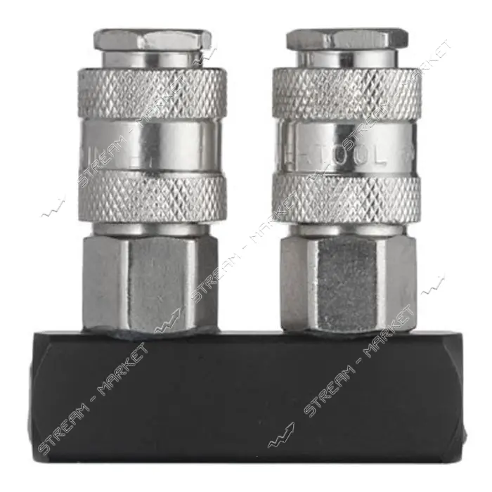 Разветвитель воздуха Intertool PT-1854 1/4" на 2 выхода прямой с быстроразъемными соединениями 10