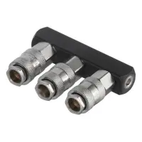 Разветвитель воздуха Intertool PT-1855 1/4" на 3 выхода прямой с быстроразъемными соединениями 10