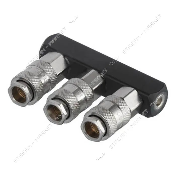Разветвитель воздуха Intertool PT-1855 1/4" на 3 выхода прямой с быстроразъемными соединениями 10   