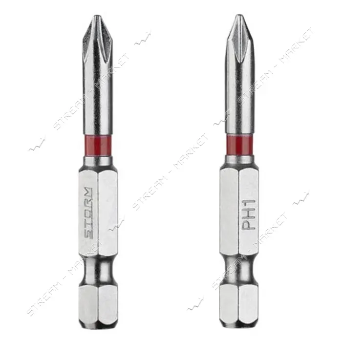 Комплект отверточных насадок Intertool VT-0211 PH1 1/4"x50мм S2 STORM 2шт                           