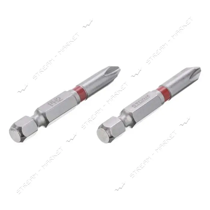 Комплект отверточных насадок Intertool PH2 1/4"x50мм S2 2шт Storm