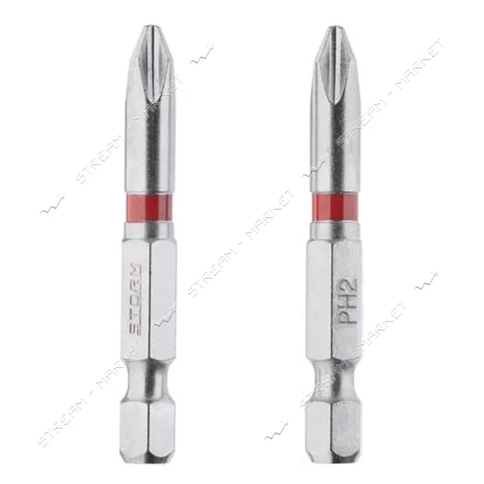 Комплект отверточных насадок Intertool PH2 1/4"x50мм S2 2шт Storm