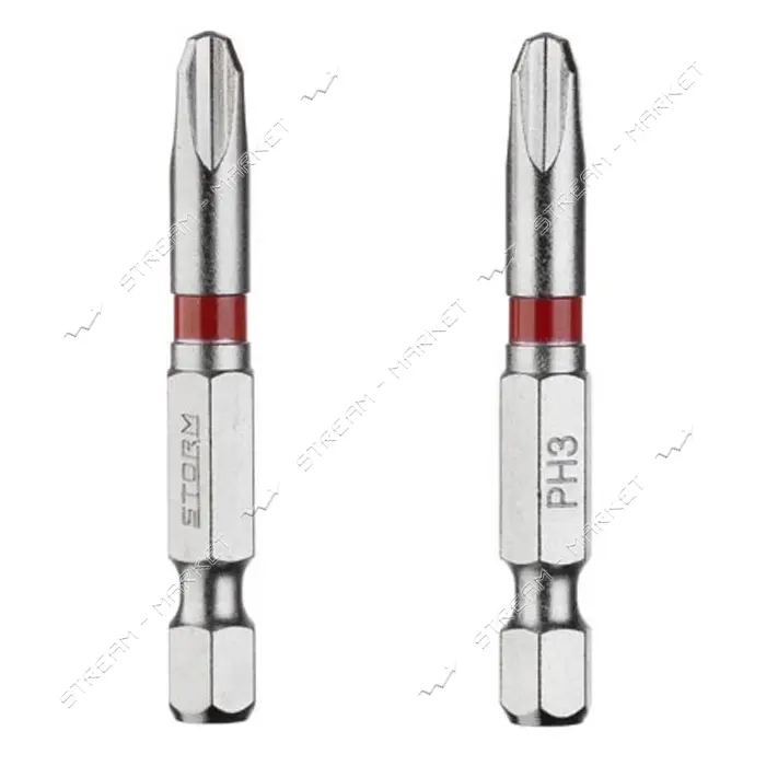 Комплект отверточных насадок Intertool VT-0213 PH3 1/4"x50мм S2 2шт Storm