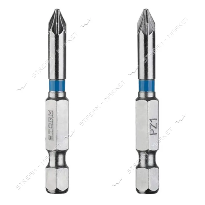 Комплект отверточных насадок Intertool VT-0214 PZ1 1/4"x50мм S2 2шт Storm                           