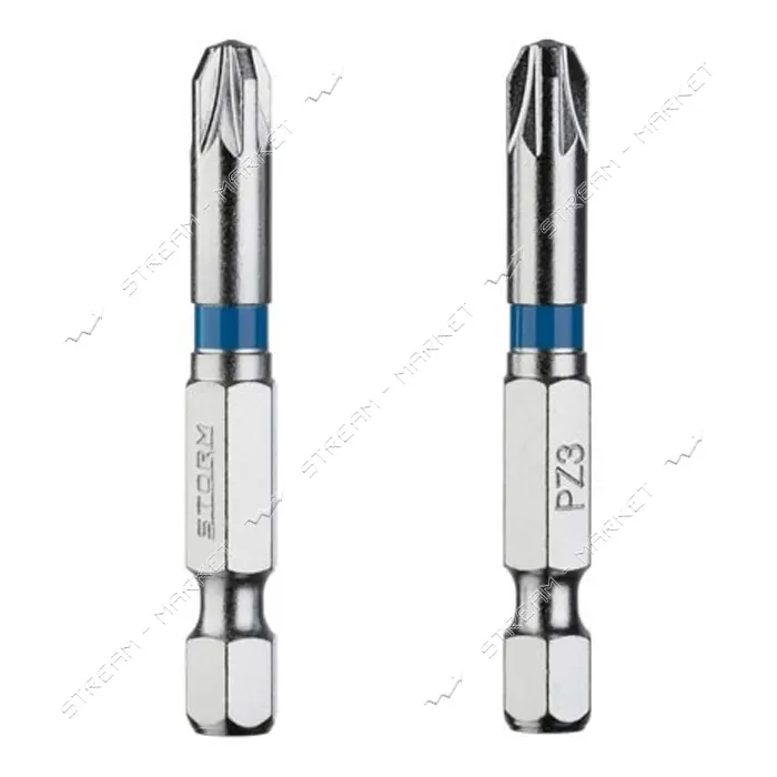 Комплект отверточных насадок Intertool VT-0216 PZ3 1/4"x50мм S2 2шт Storm