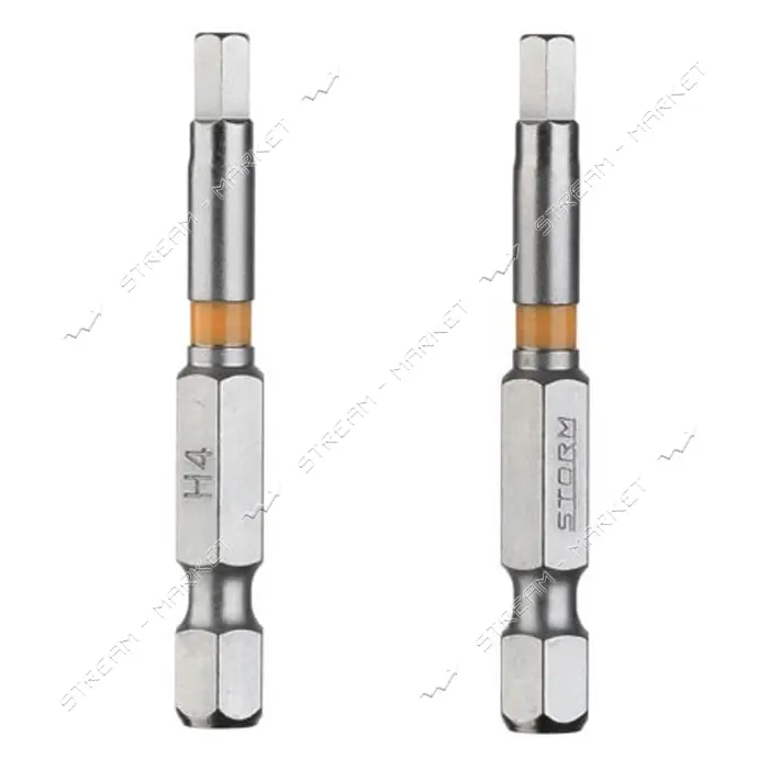 Комплект отверточных насадок Intertool VT-0228 Hex H4.0 1/4"x50мм S2 2шт Storm