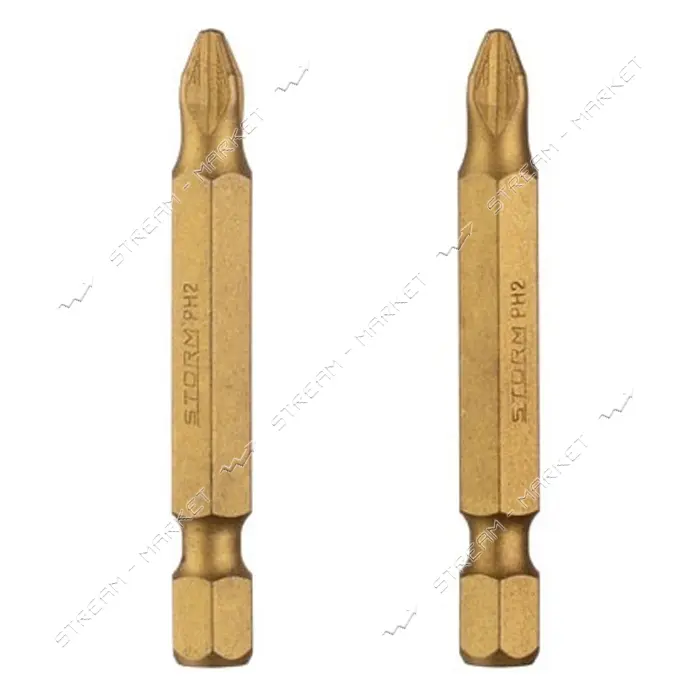Комплект отверточных насадок Intertool VT-0233 PH2 1/4"x50мм Titanium S2 2шт Storm