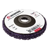 Диск зачистной Intertool BT-0603 из вспененного абразива 125х22.2х13мм P46 T27 фиолетовый           