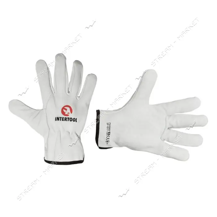 Перчатки кожаные Intertool SP-0171 из высококачественной воловьей кожи 10" Driver Style             