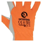 Перчатки кожаные Intertool SP-0173 10" комб из высококачественной козьей кожи и флуоресцент         
