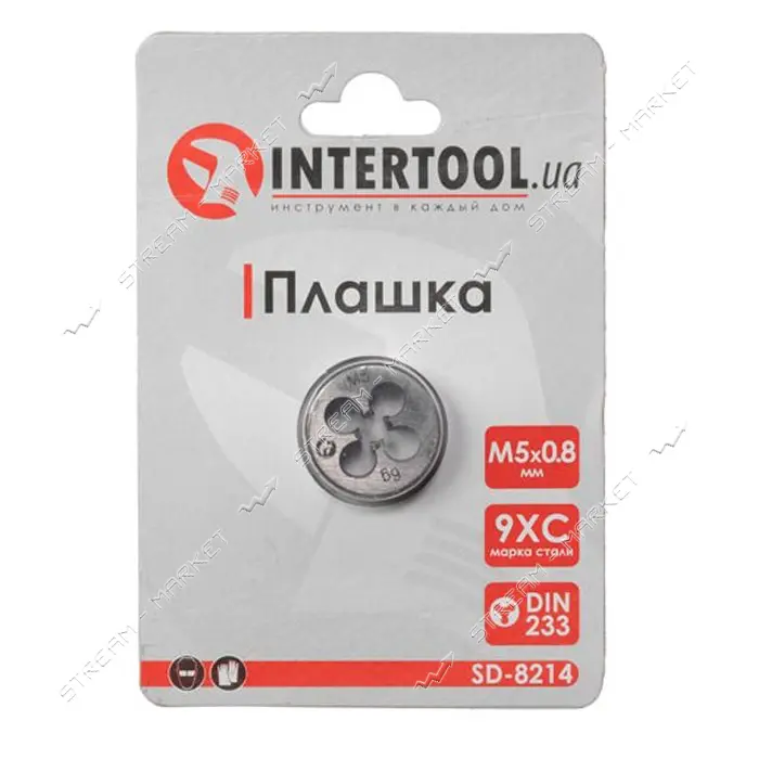 Плашка Intertool SD-8214 M5x0.8мм