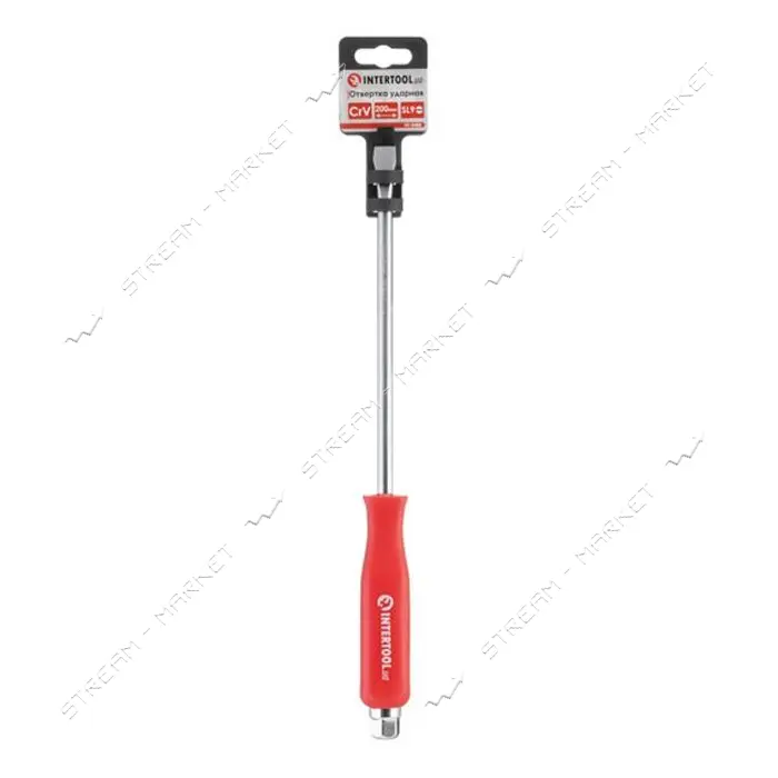 Отвертка ударная Intertool HT-0485 SL9x200мм CrV