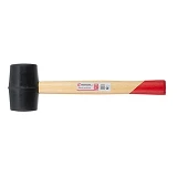 Киянка резиновая Intertool HT-0236 350г 50мм деревянная ручка черная резина                         