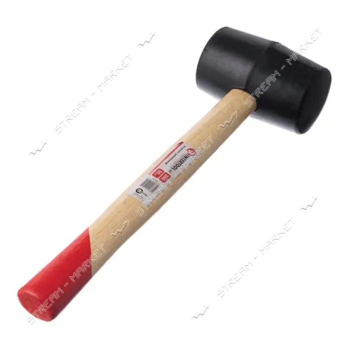 Киянка резиновая Intertool HT-0236 350г 50мм деревянная ручка черная резина                         