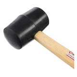 Киянка резиновая Intertool HT-0236 350г 50мм деревянная ручка черная резина                         