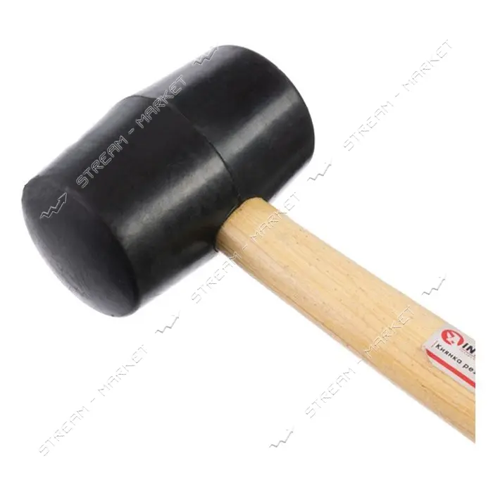 Киянка резиновая Intertool HT-0236 350г 50мм деревянная ручка черная резина                         