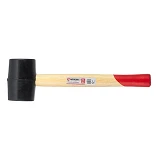 Киянка резиновая Intertool HT-0237 450г 60мм деревянная ручка черная резина                         