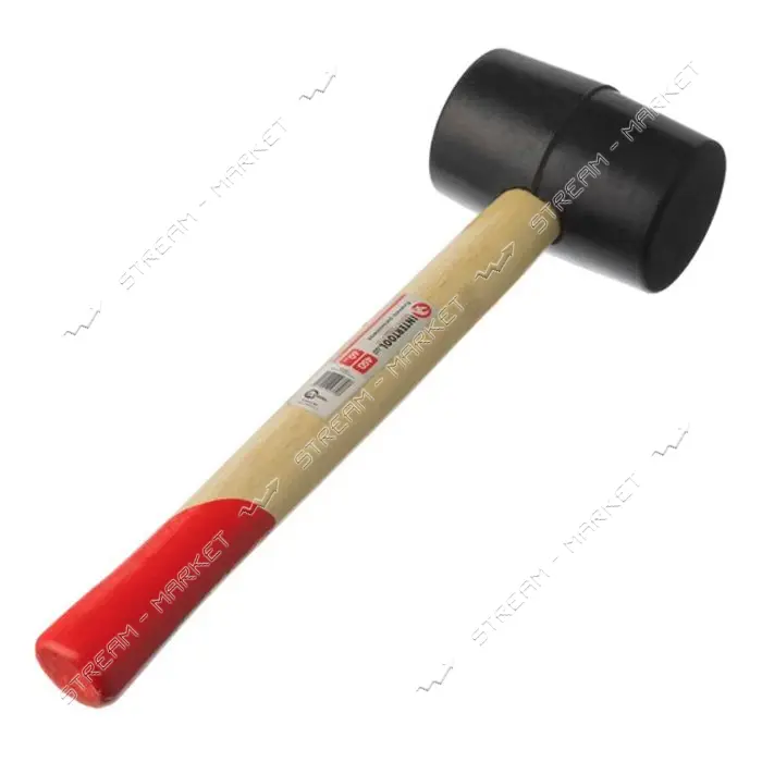 Киянка резиновая Intertool HT-0237 450г 60мм деревянная ручка черная резина                         