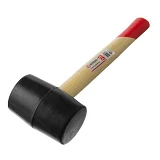 Киянка резиновая Intertool HT-0237 450г 60мм деревянная ручка черная резина                         