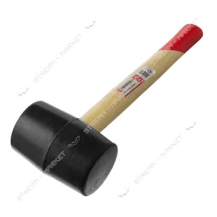 Киянка резиновая Intertool HT-0237 450г 60мм деревянная ручка черная резина                         