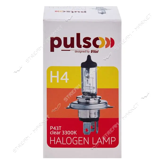 Лампа галогенная Pulso H4/P43T 12v 60w clear/c/box